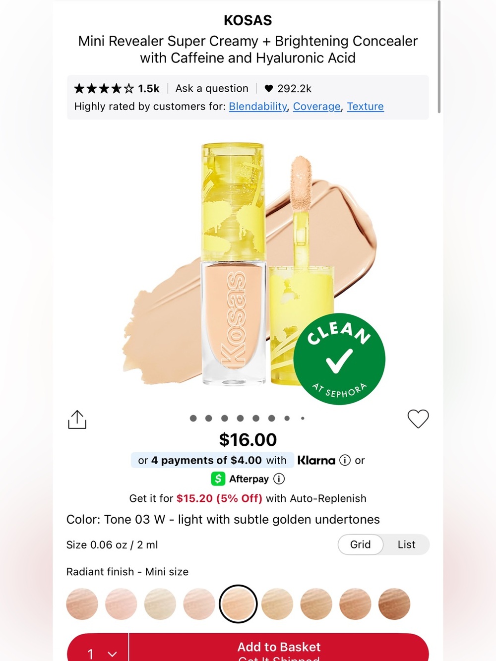 NWT KOSAS Concealer ⭐️